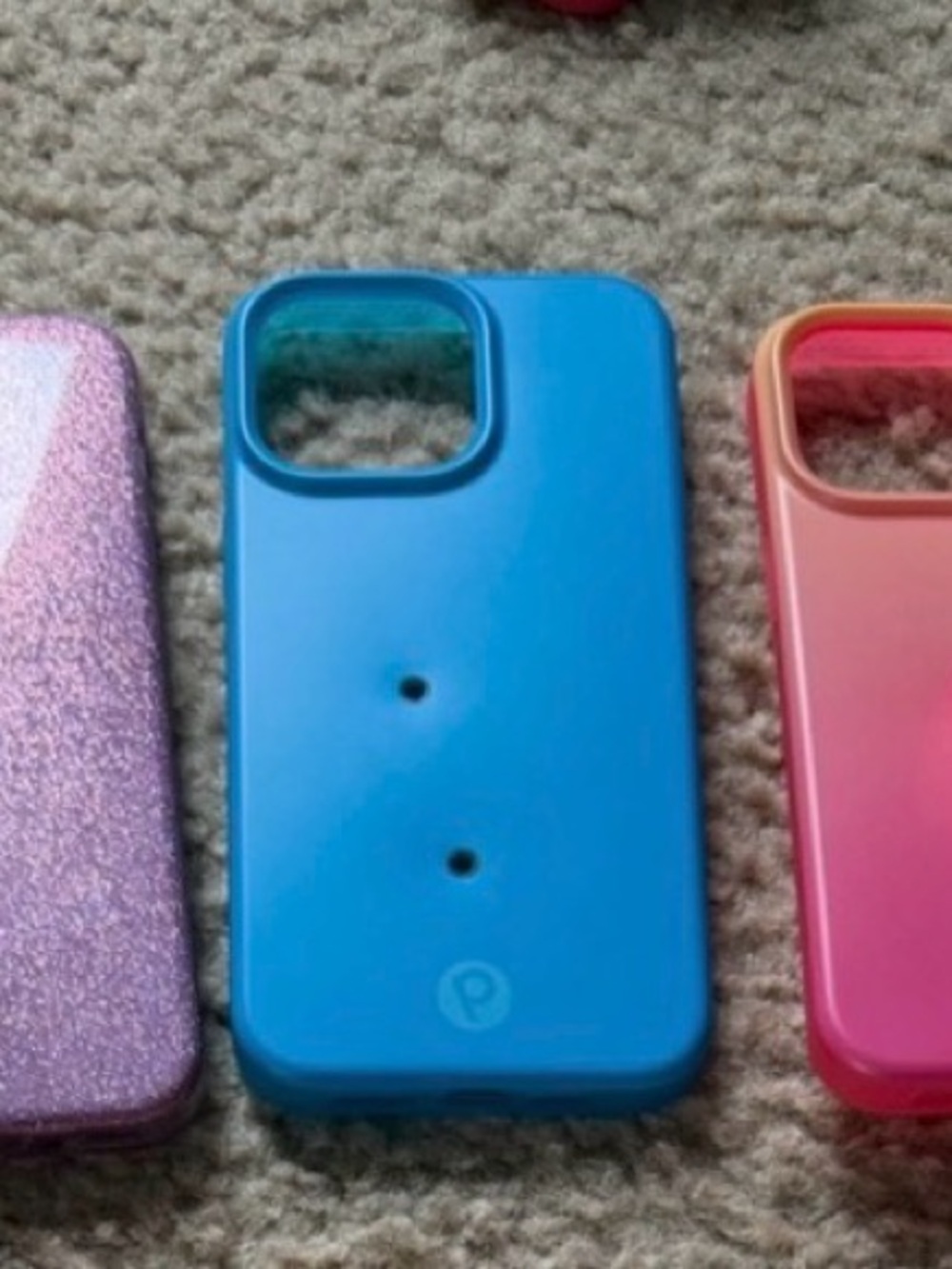 Loopy Case Blue Silicone Phone Case and hot pink